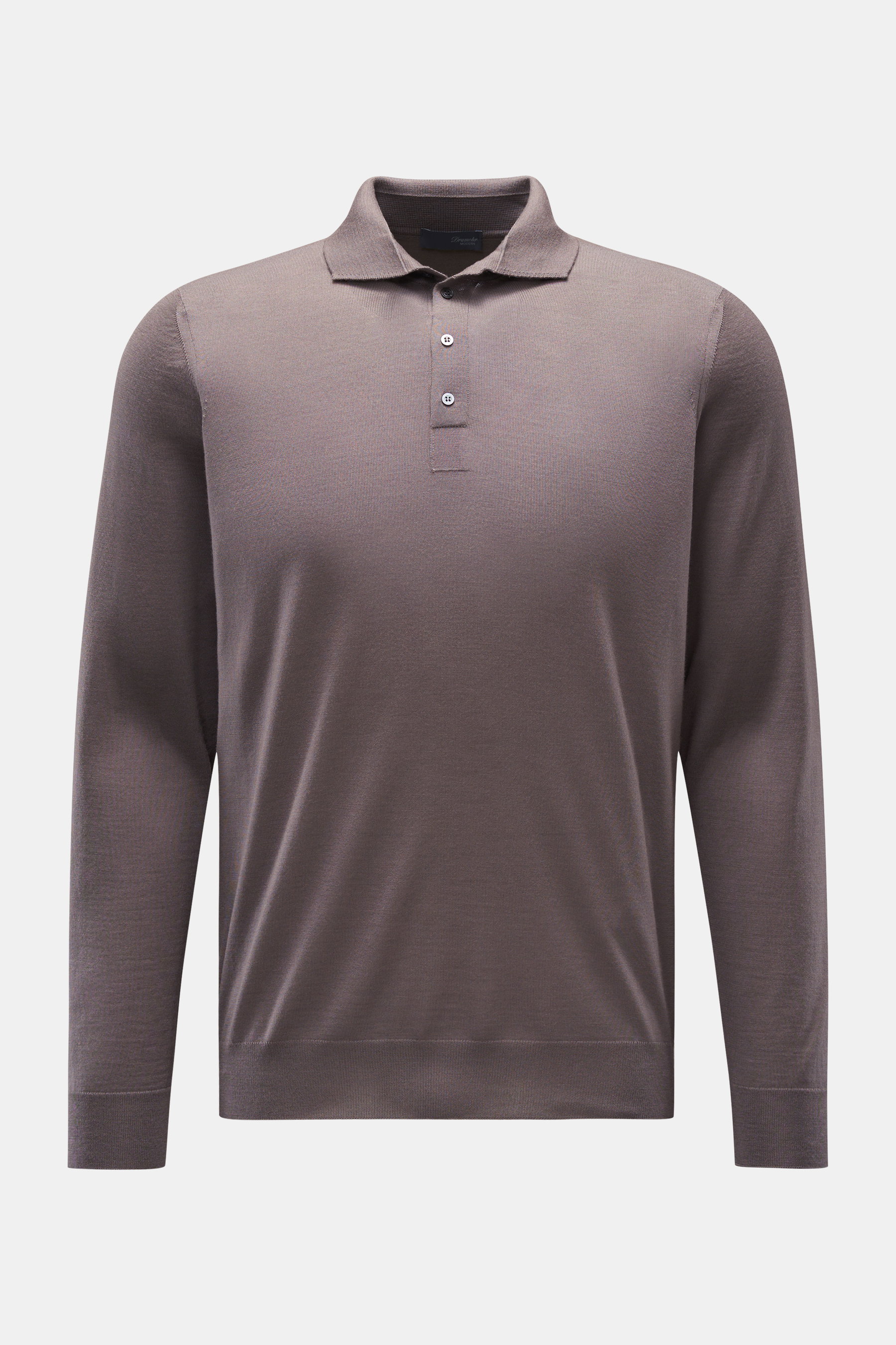 Drumohr Merino knit polo taupe