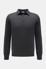 von Braun Cashmere Strickpolo dunkelgrau meliert