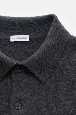 von Braun Cashmere Strickpolo dunkelgrau meliert