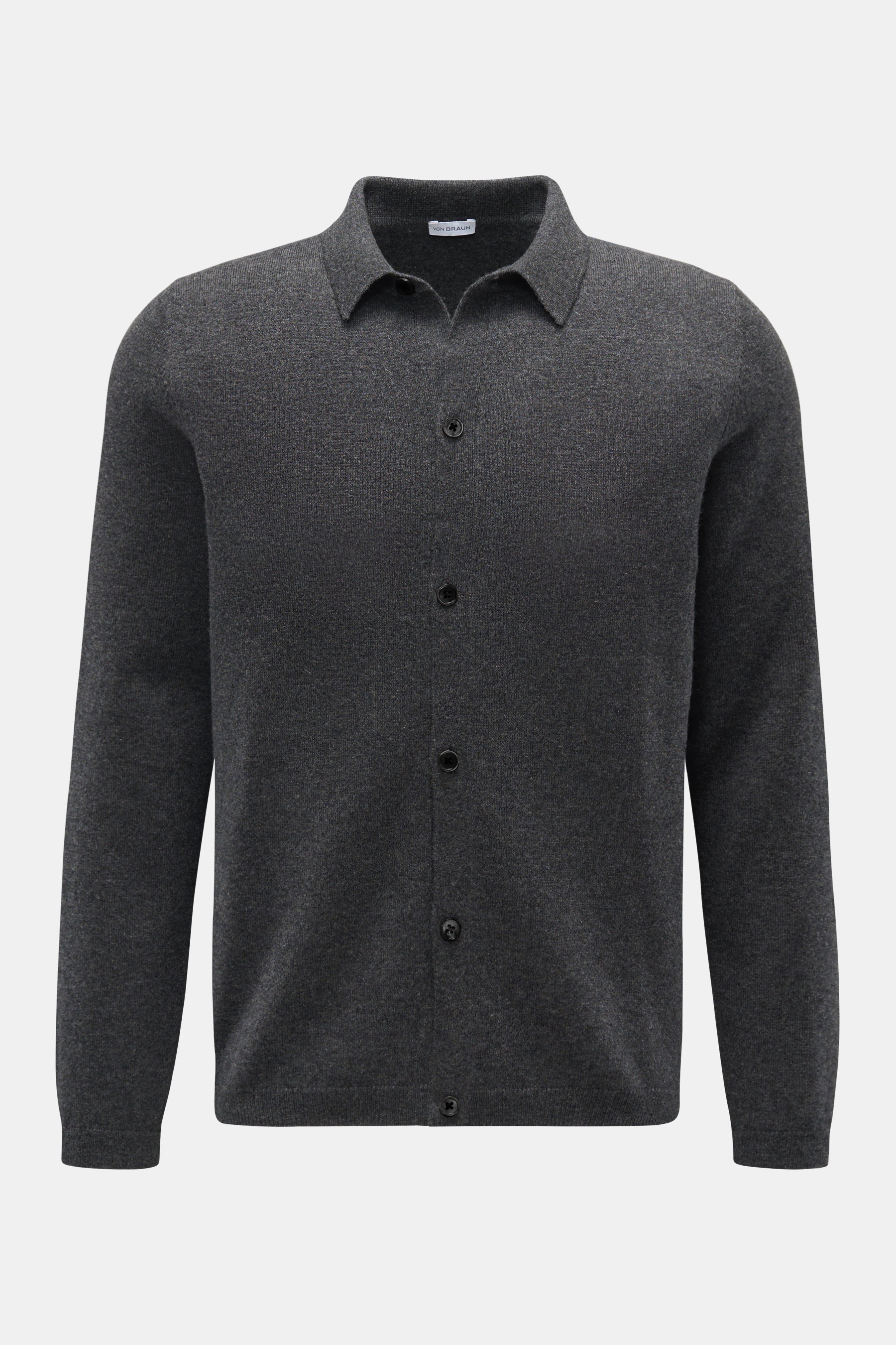 Cashmere cardigan dark grey mottled