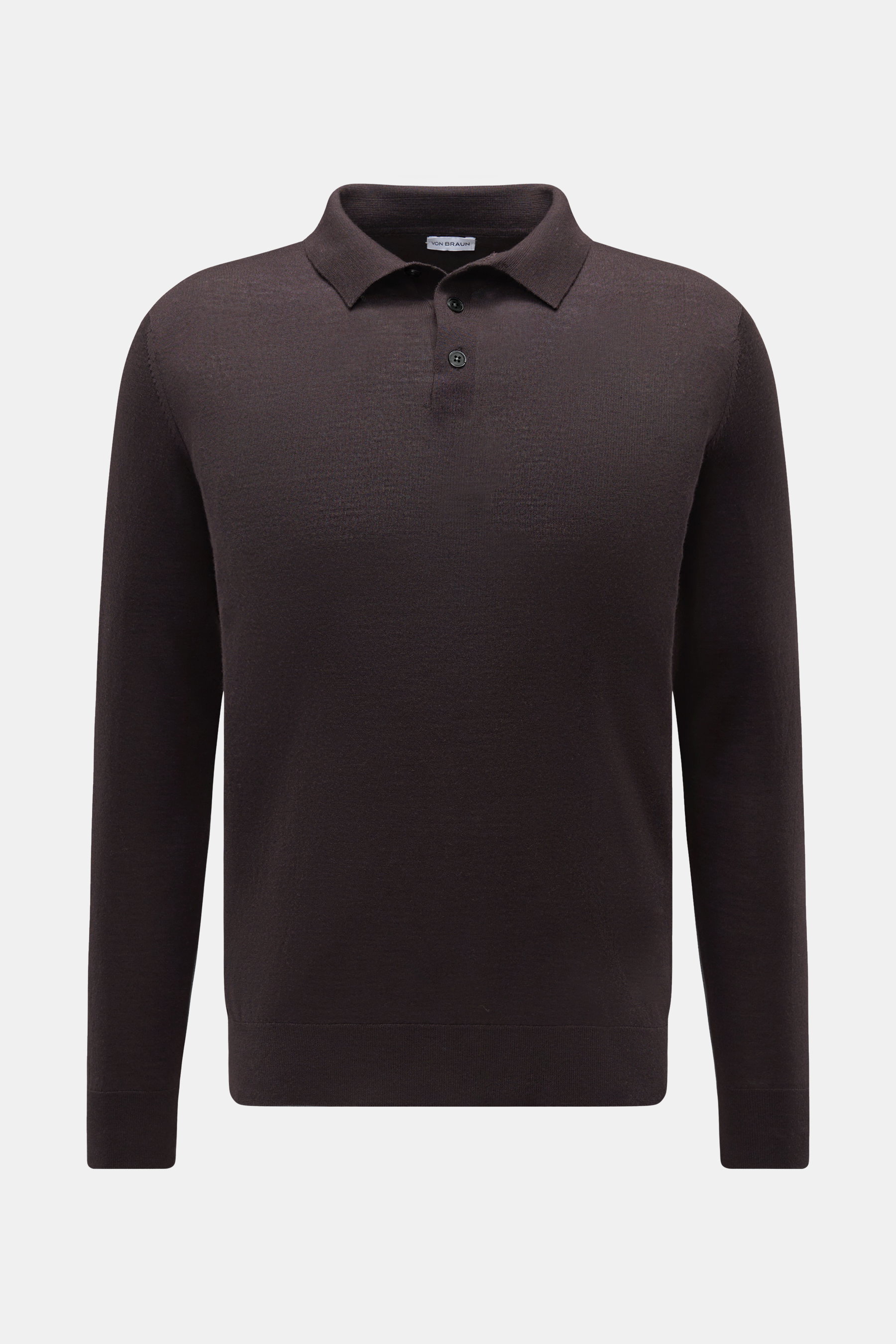 von Braun Merino Feinstrickpolo dunkelbraun