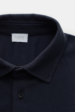 04651/ A trip in a bag Piqué shirt slim collar navy