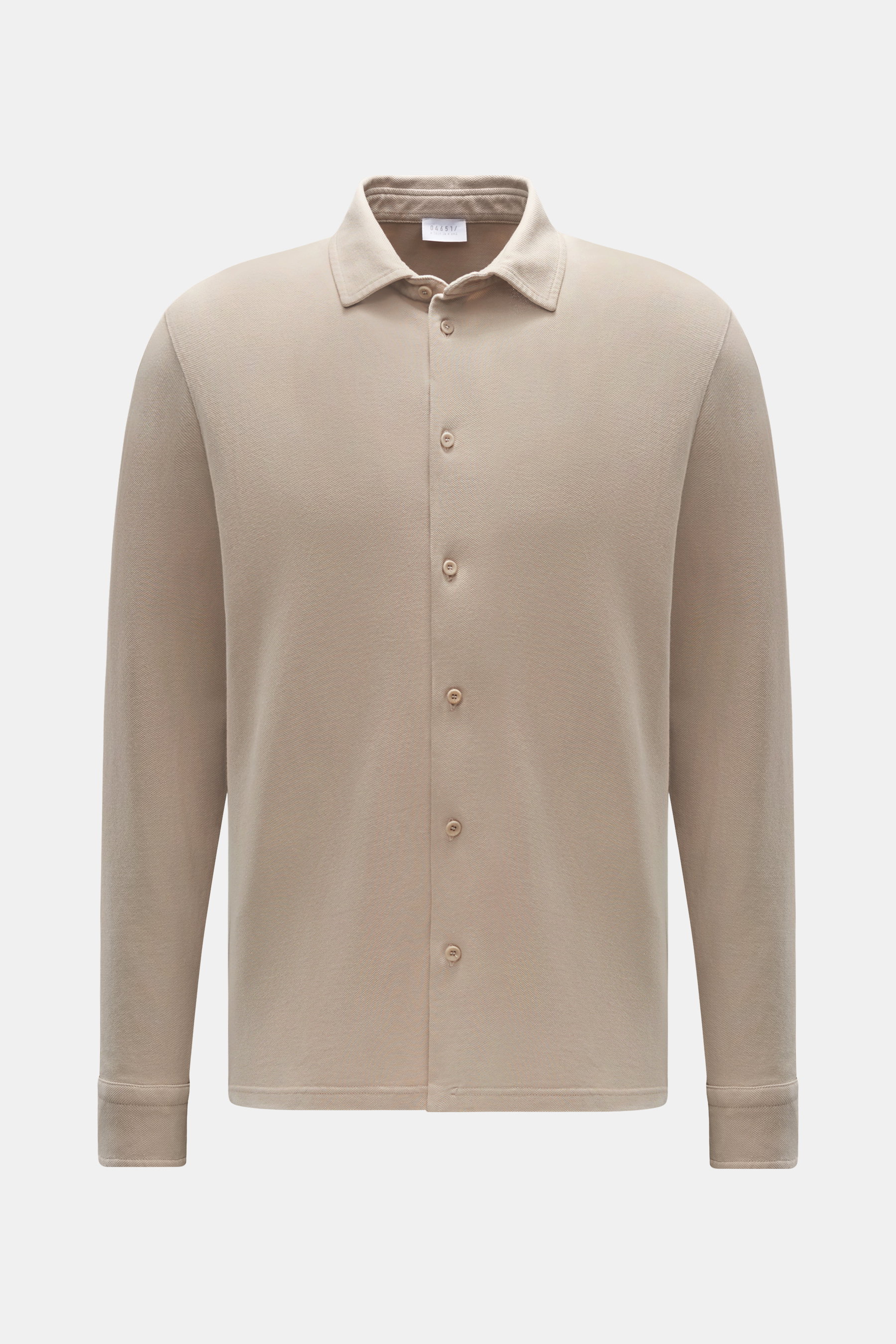 Piqué shirt slim collar sand