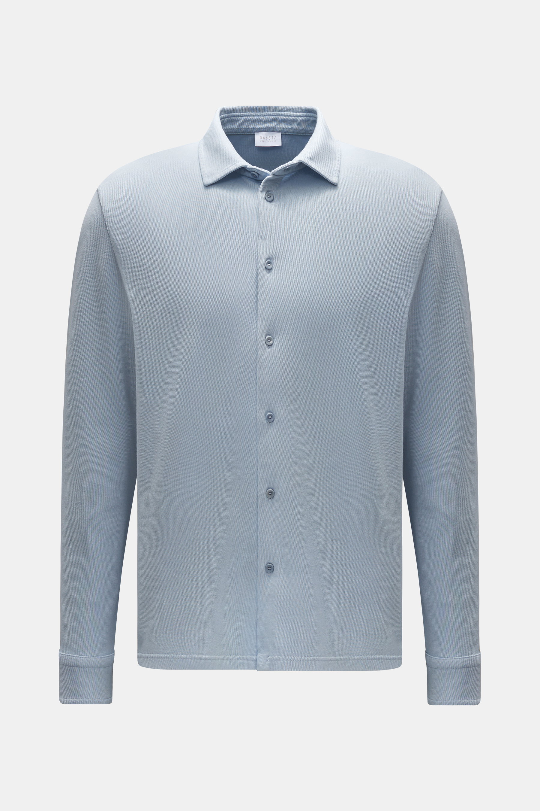 Piqué shirt slim collar light blue