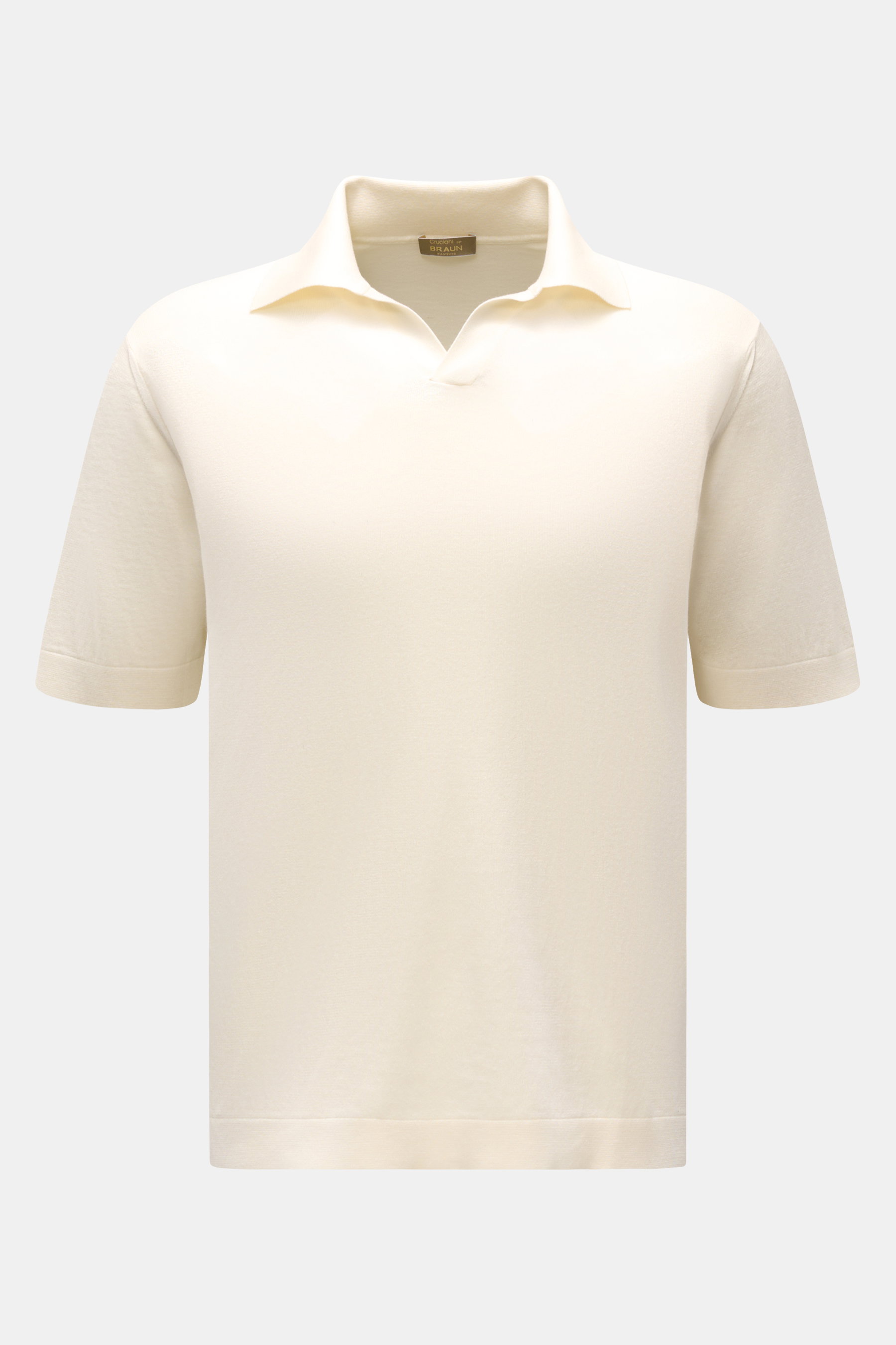 Cruciani Kurzarm-Strickpolo creme