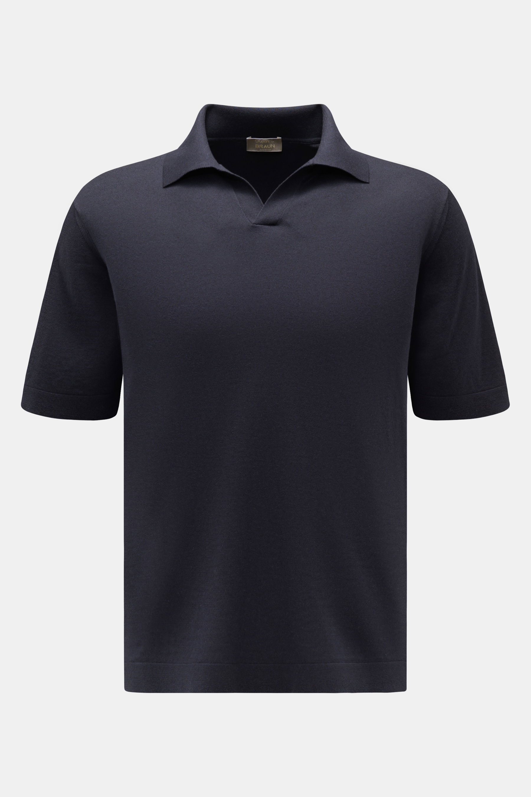 Cruciani Kurzarm-Strickpolo navy
