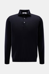 Filippo de Laurentiis Fine knit polo shirt dark navy