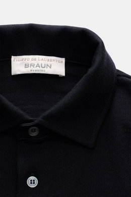 Filippo de Laurentiis Fine knit polo shirt dark navy
