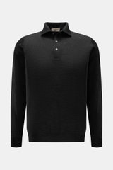 Filippo de Laurentiis Fine knit polo shirt anthracite mottled