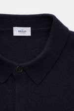 Close-up front view of von Braun Cashmere knit shirt navy showing fine knit, classic turn-down collar, and smooth button placket.

Description: <p>Luxurious winter essential: This VON BRAUN knit shirt in the finest Mongolian cashmere has a timeless design