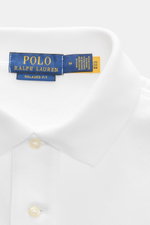 Polo Ralph Lauren Sweatshirt weiß, Detailaufnahme von oben, Polokragen mit Label, weicher Baumwoll-Mix, Relaxed Fit, klassisch und komfortabel.