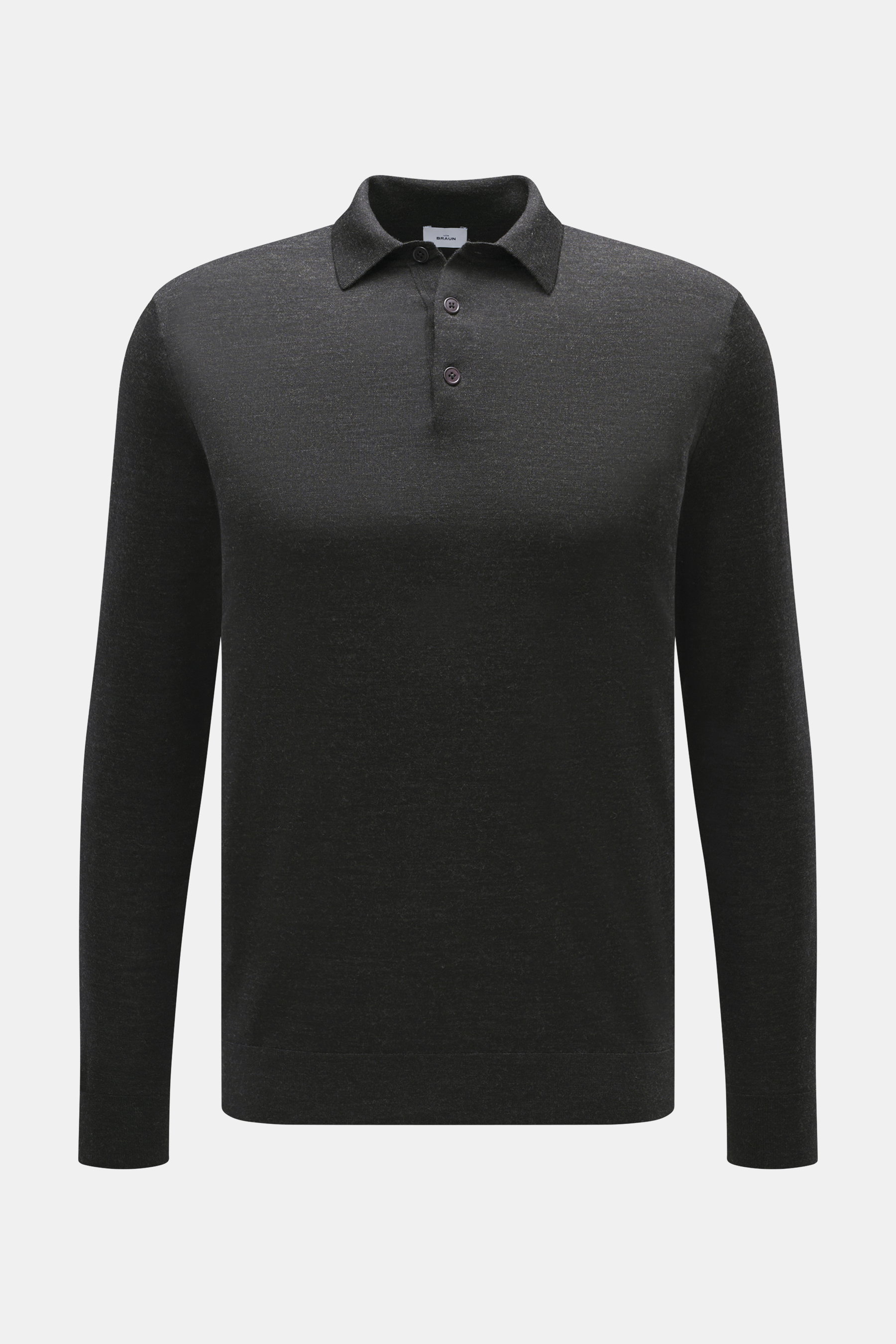 Merino Feinstrickpolo anthrazit