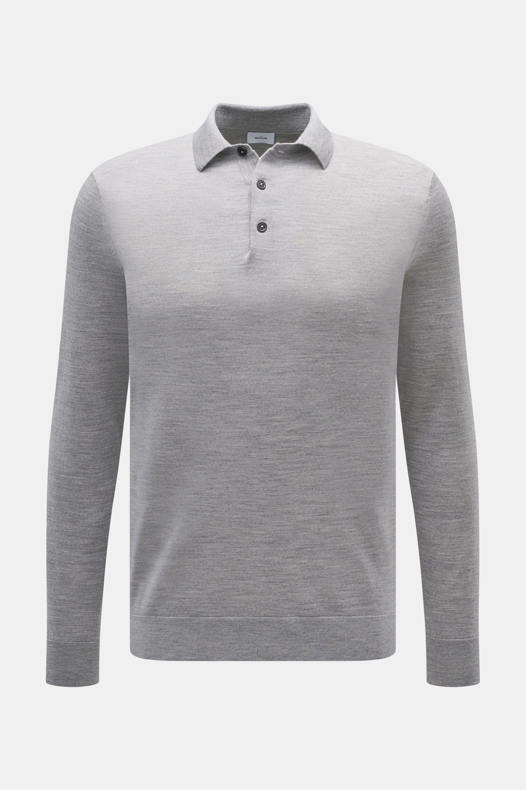 von Braun Merino Feinstrickpolo hellgrau
