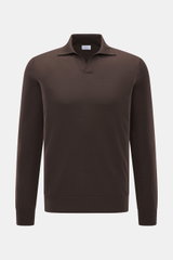 von Braun Merino Feinstrickpolo dunkelbraun