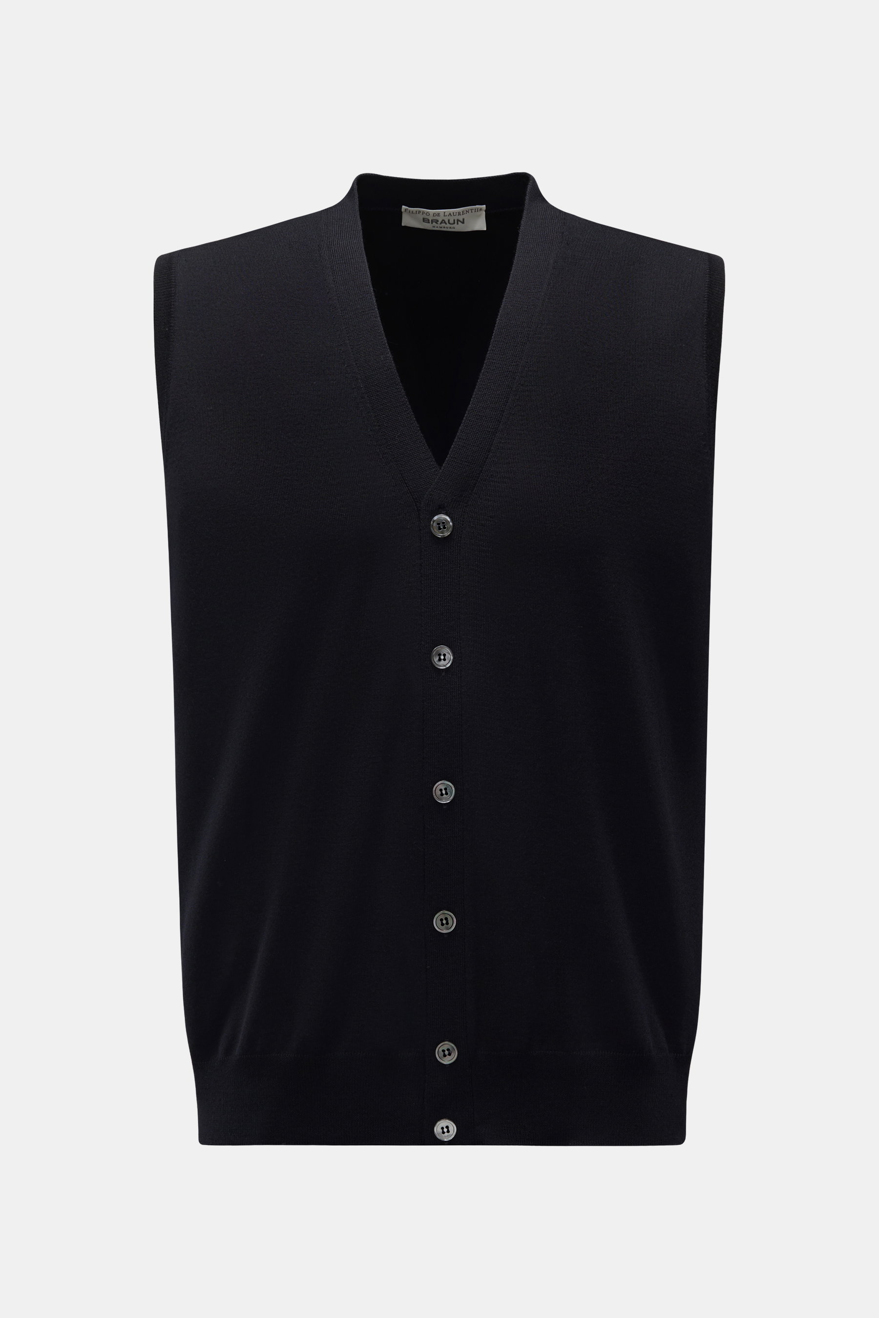 Filippo de Laurentiis Fine knit gilet dark navy
