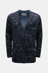 Etro Cardigan navy/rauchblau gemustert
