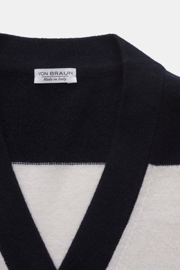 von Braun Cashmere Cardigan navy/offwhite gestreift