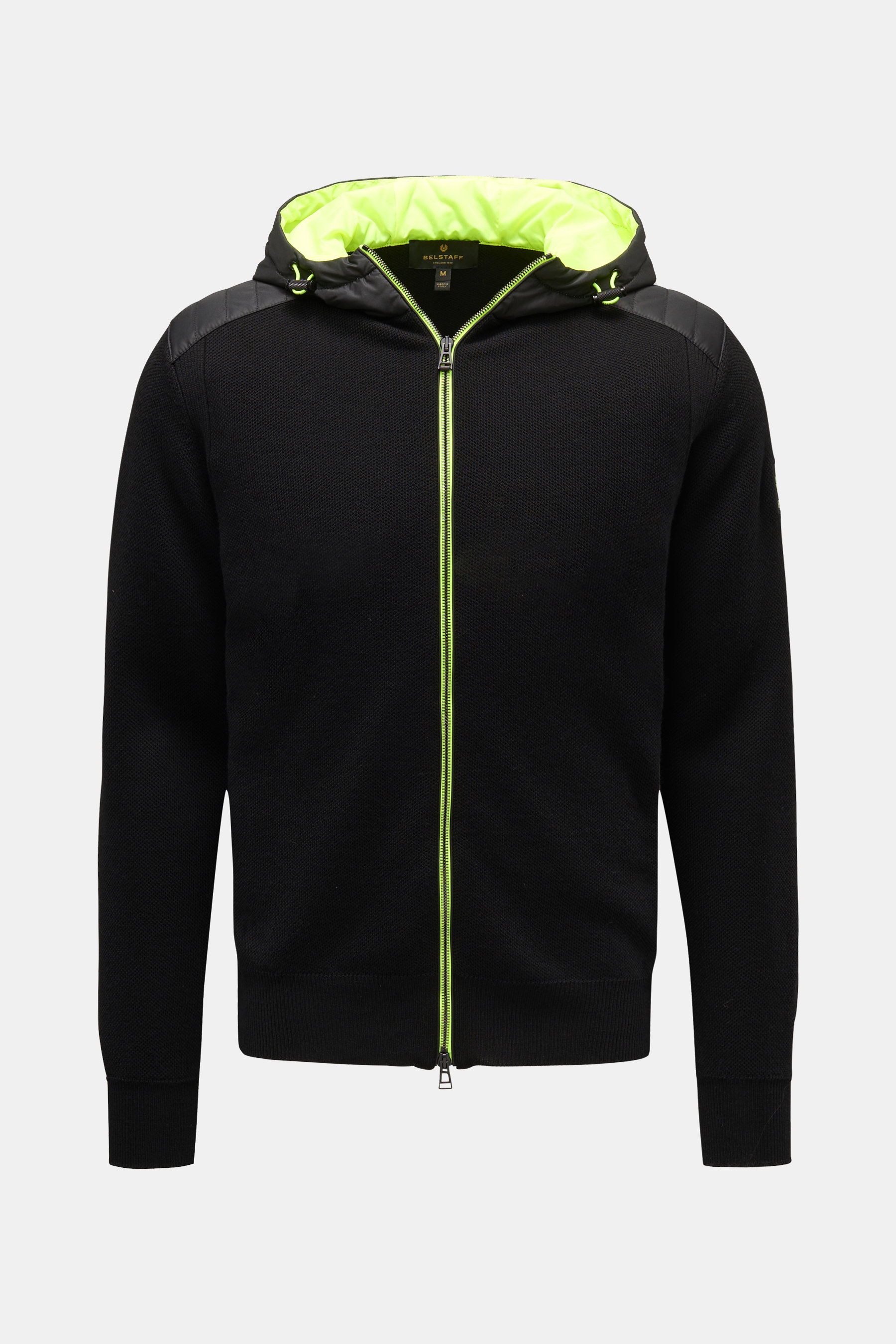 Belstaff Merino Strickjacke 'Flash Aldington' schwarz/neongelb