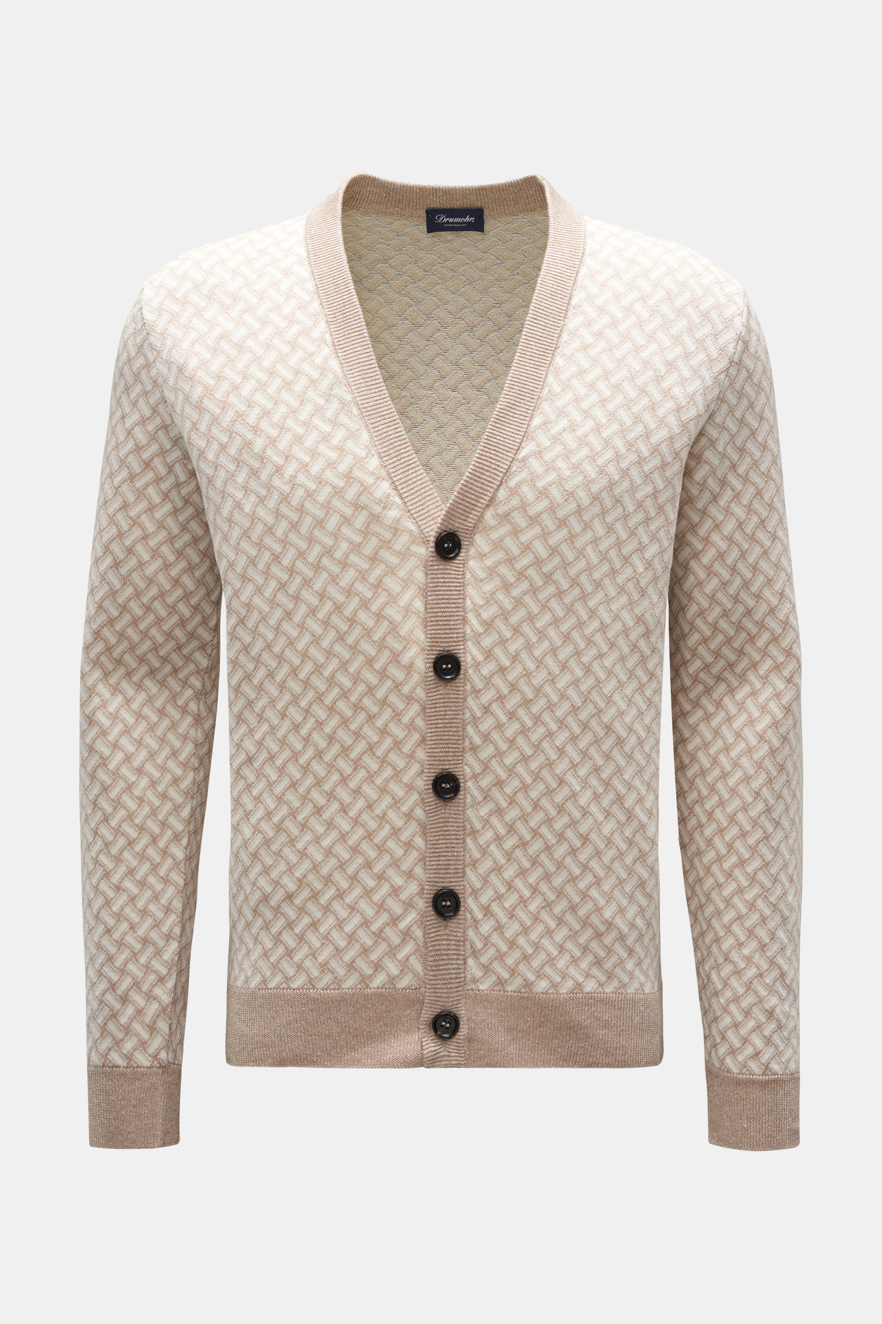 Drumohr Cardigan creme/beige gemustert