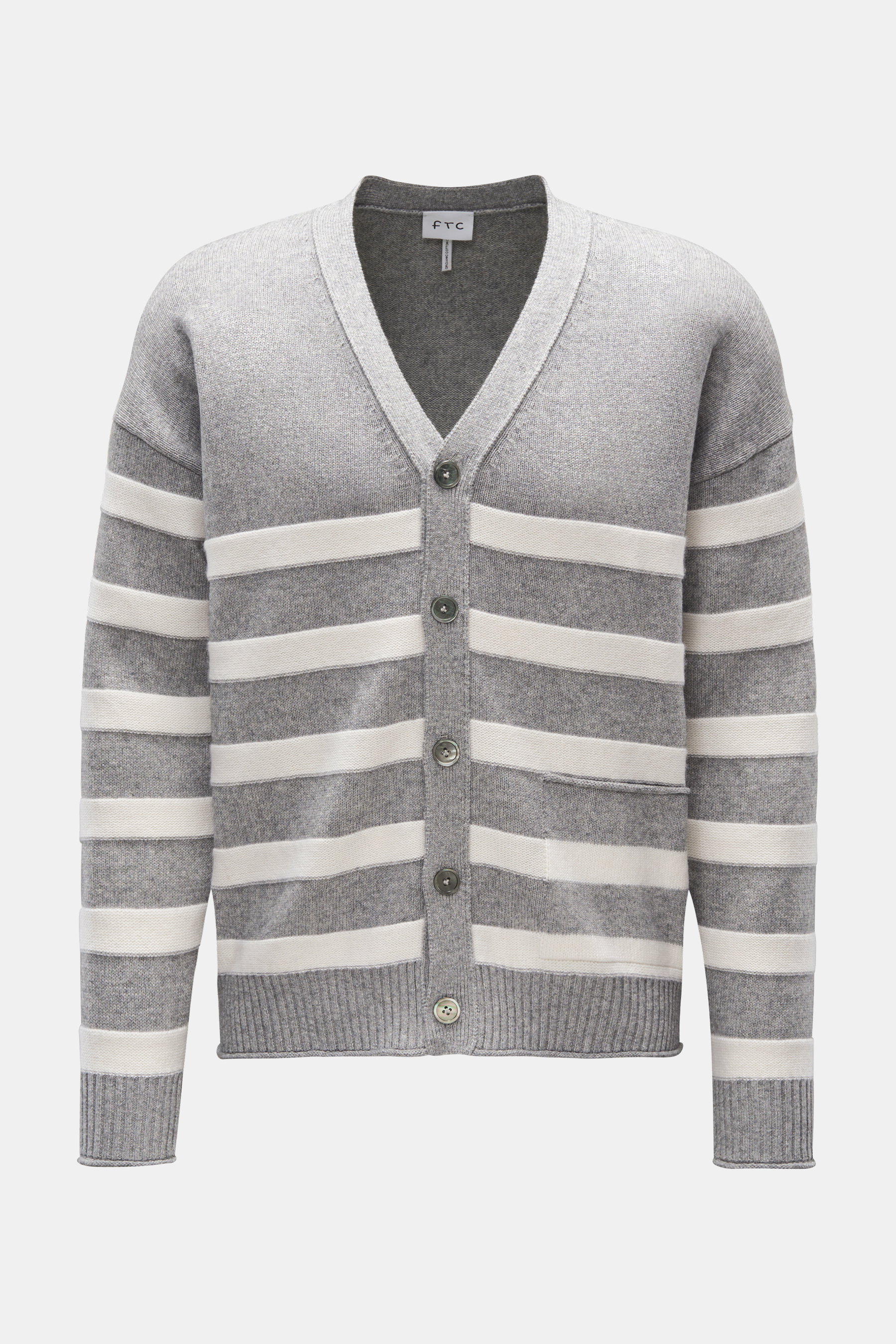 FTC Cardigan grau/weiß gestreift