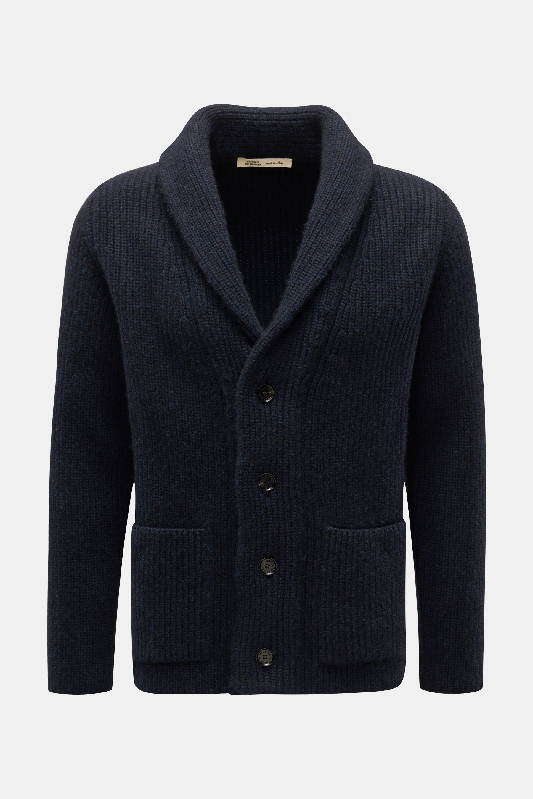 Maurizio Baldassari Cashmere Cardigan navy/schwarz meliert