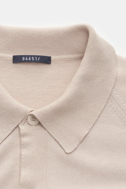 04651/ A trip in a bag Kurzarm-Strickhemd 'Foggy Shirt' schmaler Kragen beige