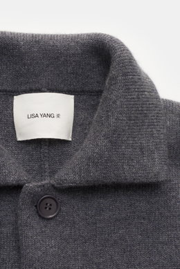 Lisa Yang Cashmere Cardigan 'Louis' grau meliert