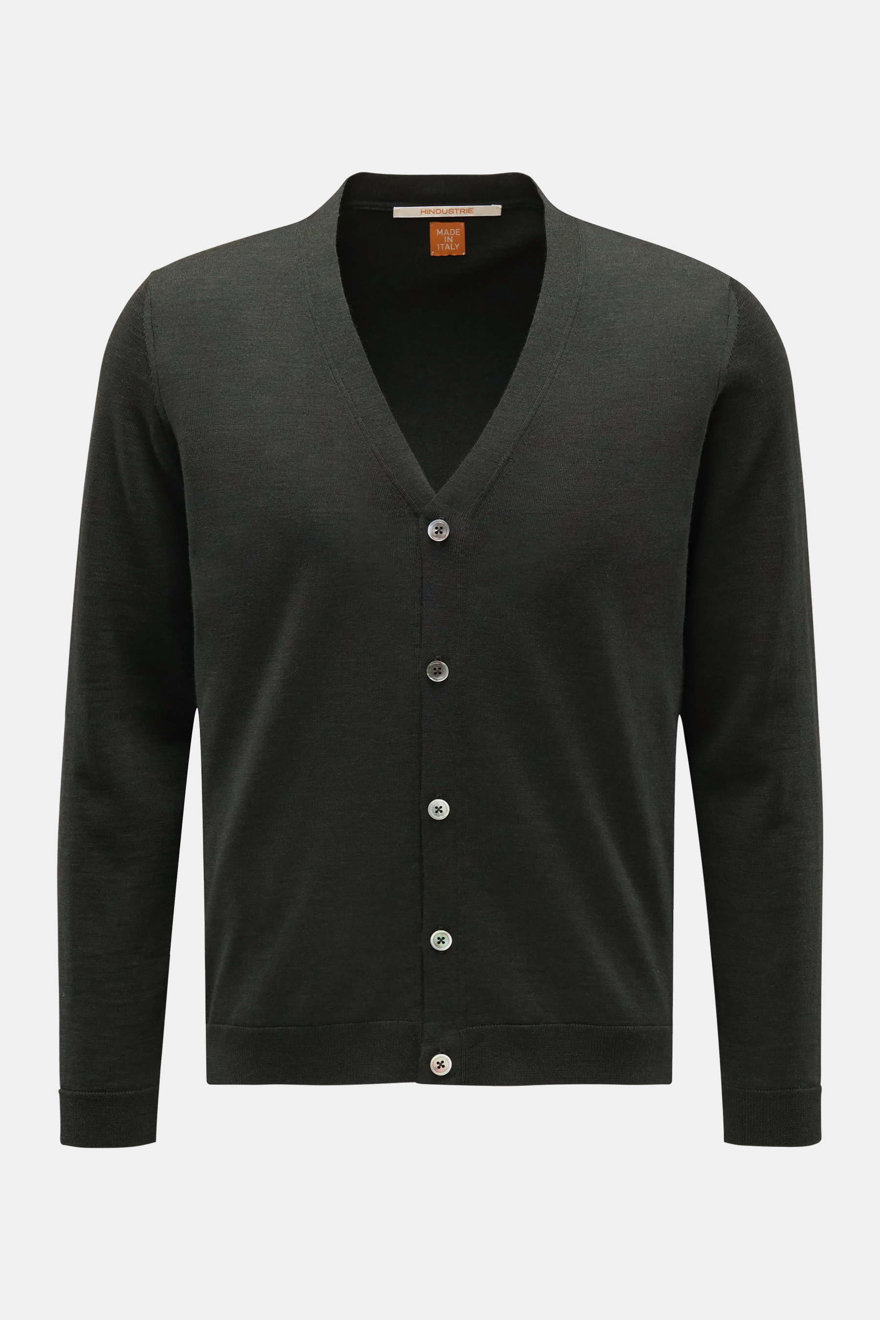 Hindustrie Merino Cardigan dunkelgrün