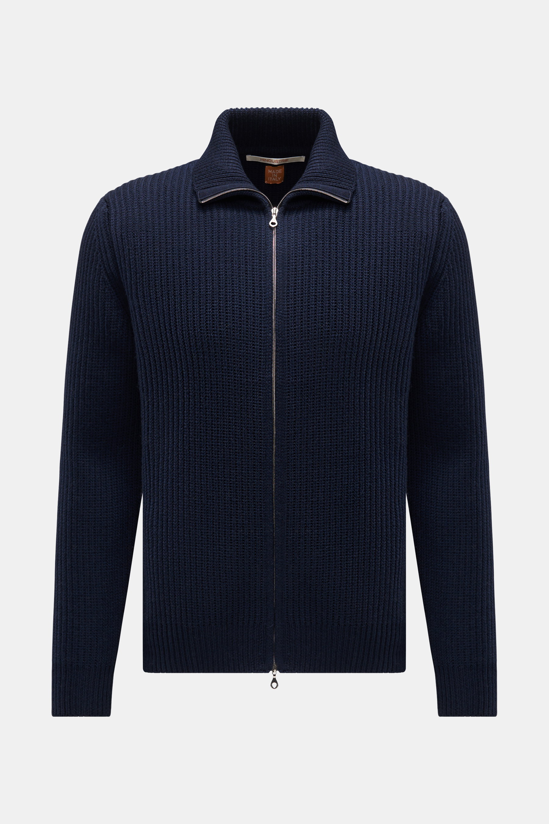 Hindustrie Merino Strickjacke 'Fisherman G5' navy