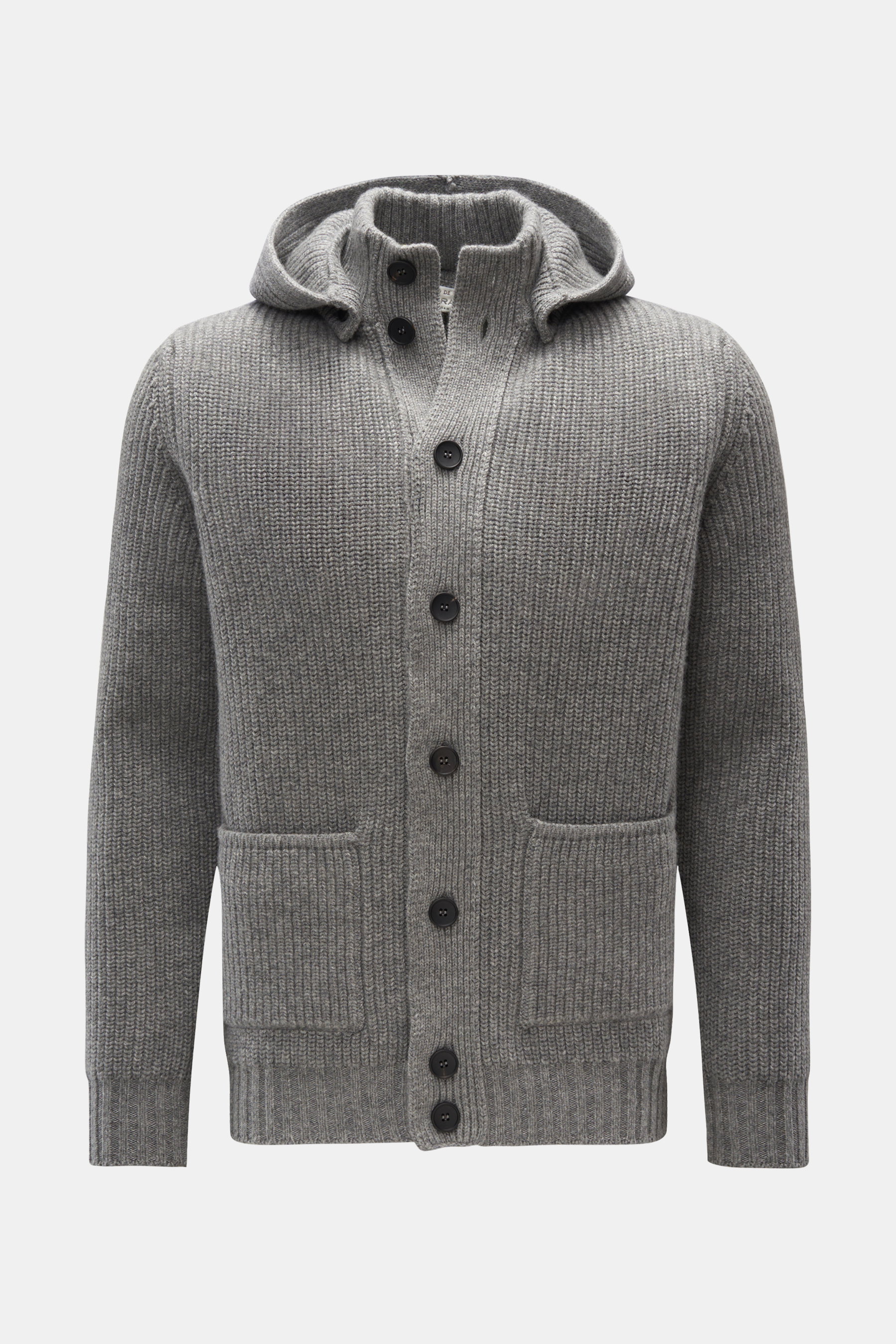 Filippo de Laurentiis Merino Cardigan grau meliert