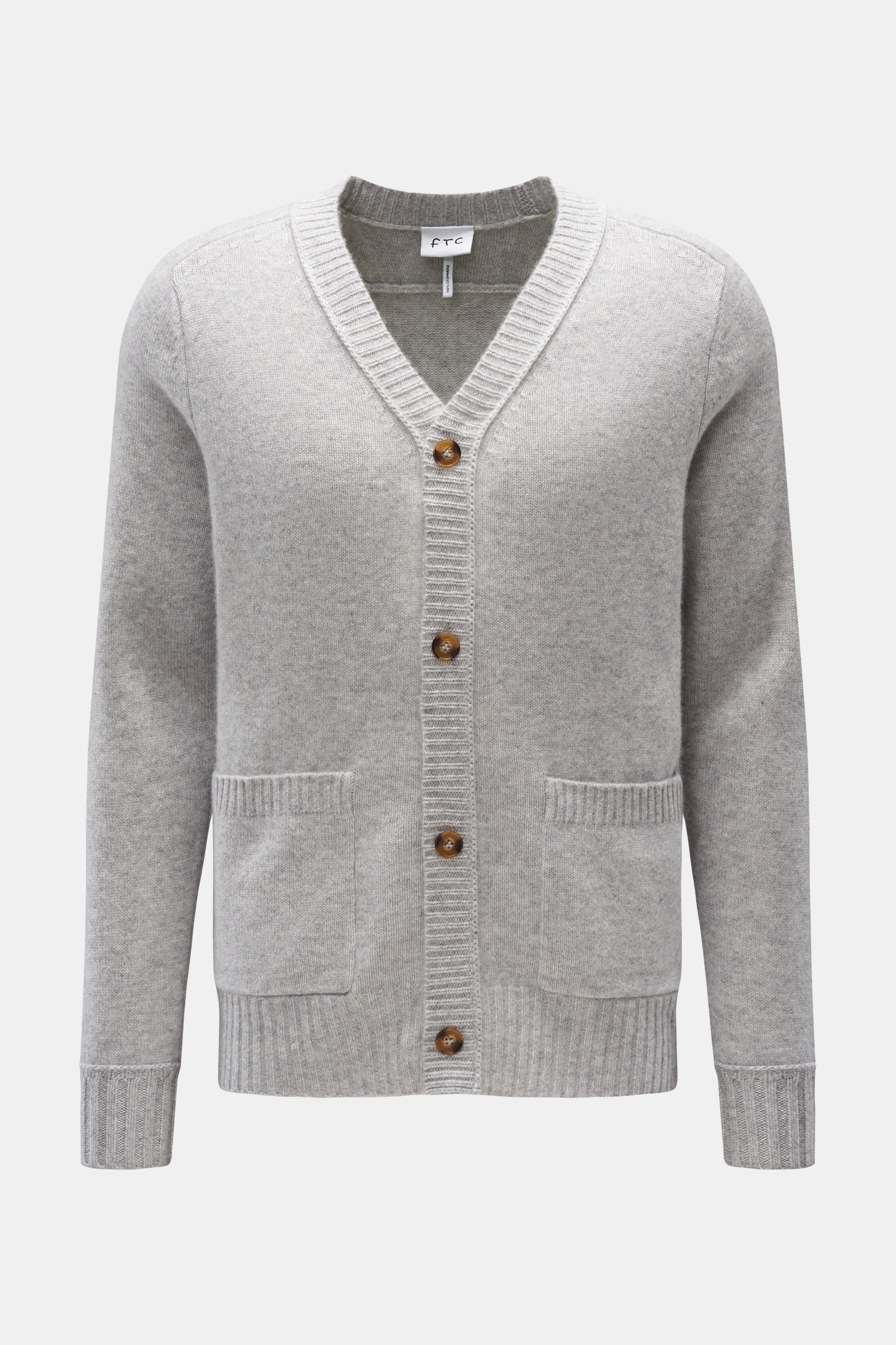 FTC Cashmere Cardigan hellgrau meliert