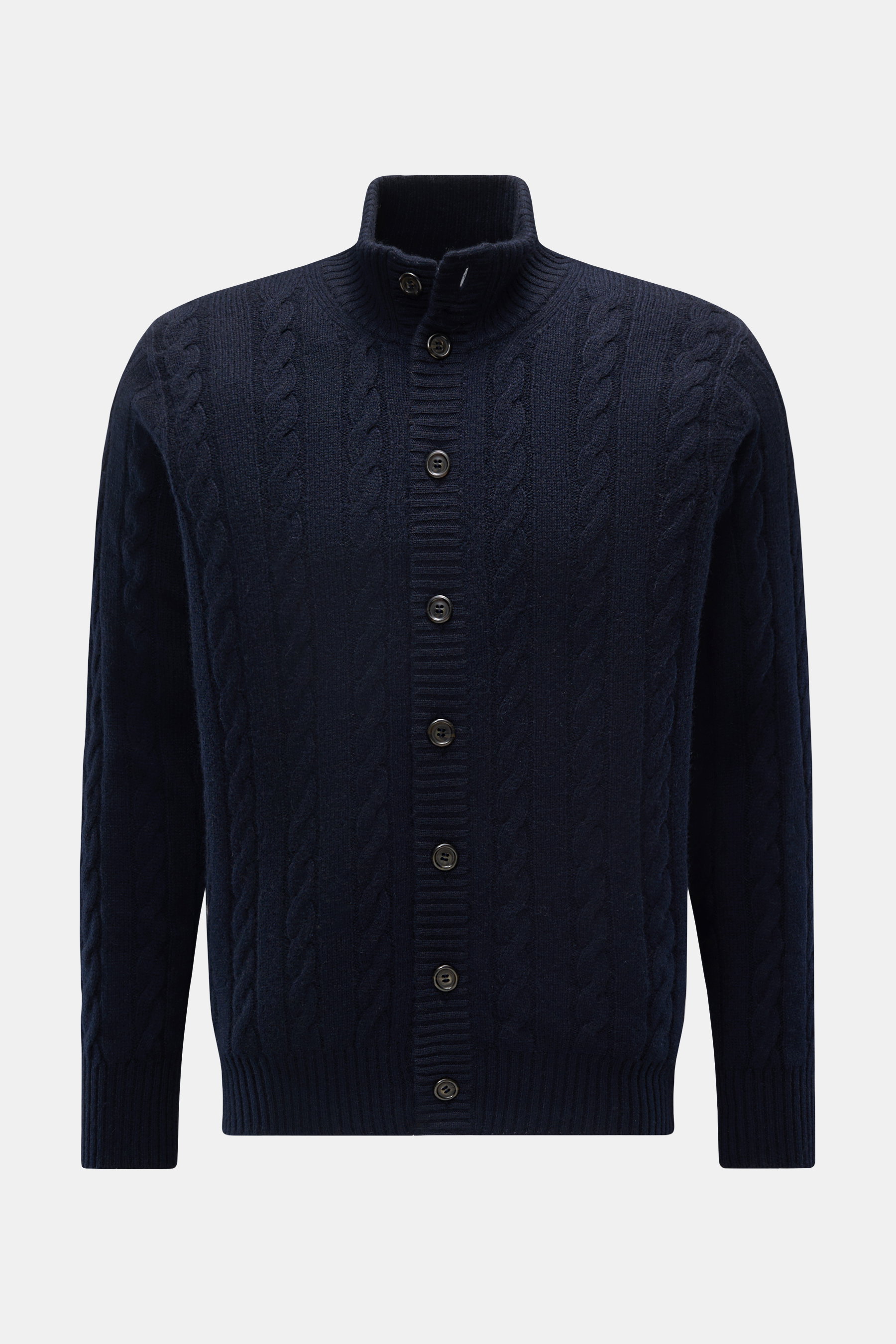 Eddy Monetti Cashmere Cardigan 'Treccia' navy