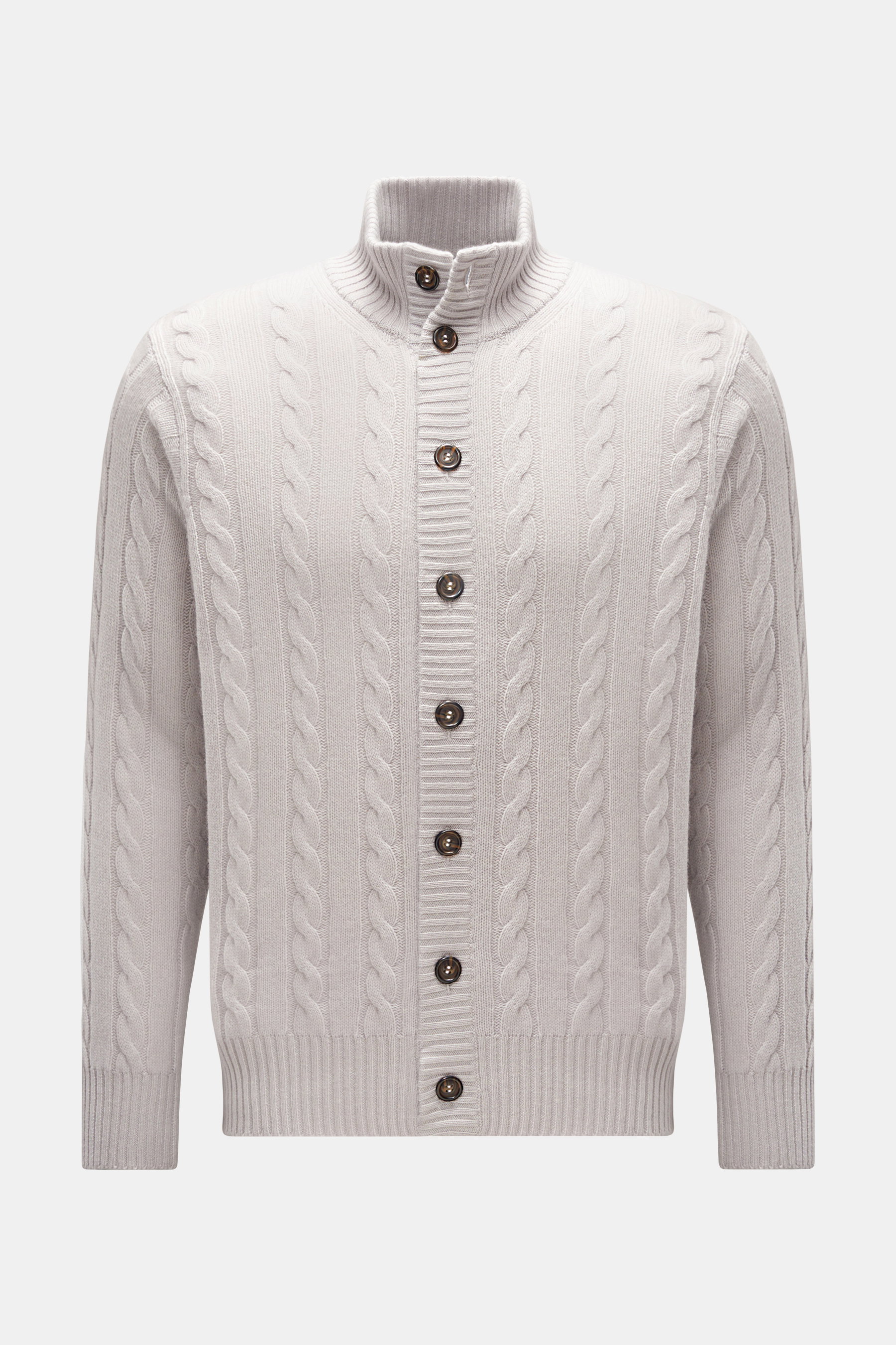 Eddy Monetti Cashmere Cardigan 'Treccia' hellgrau