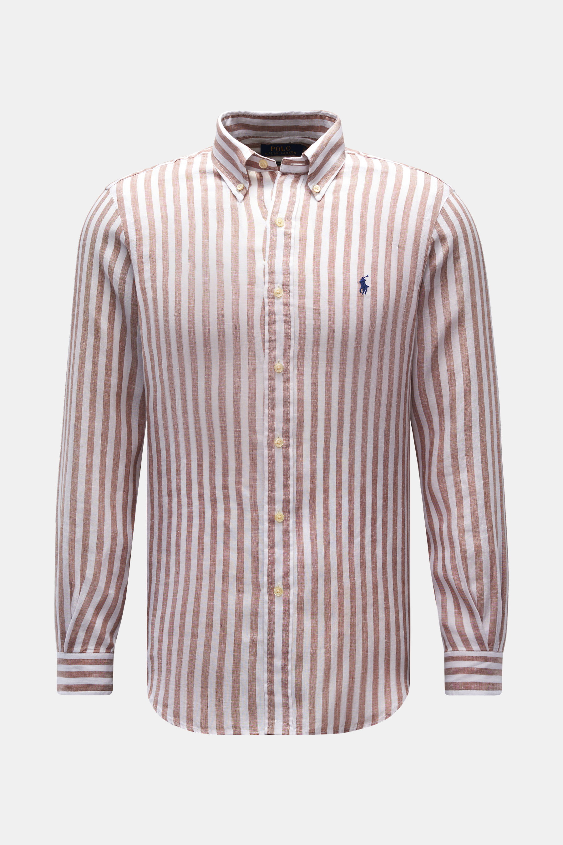 Polo Ralph Lauren Leinenhemd Button-Down-Kragen braun/weiß gestreift