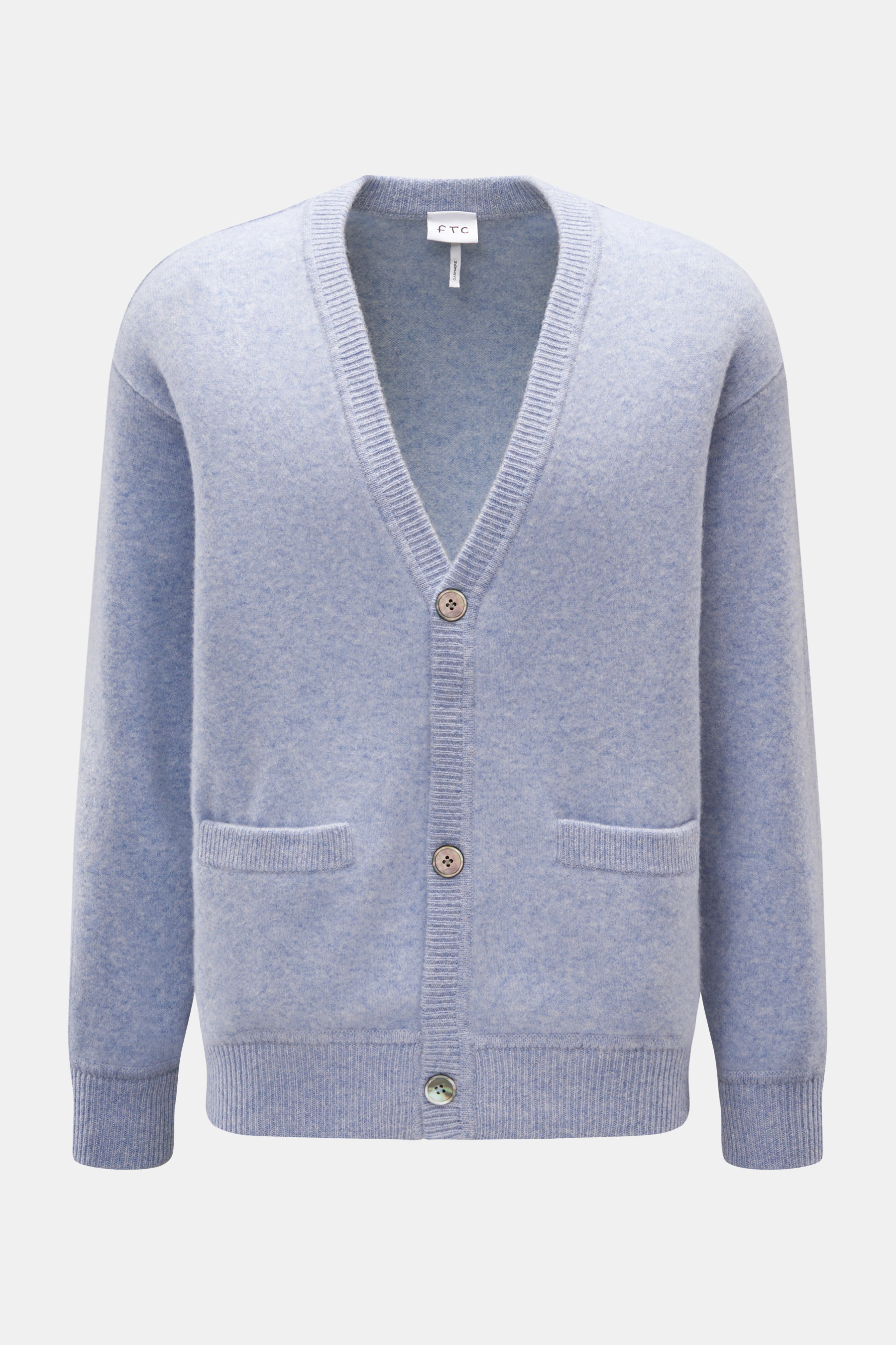 FTC Cashmere Cardigan hellblau meliert