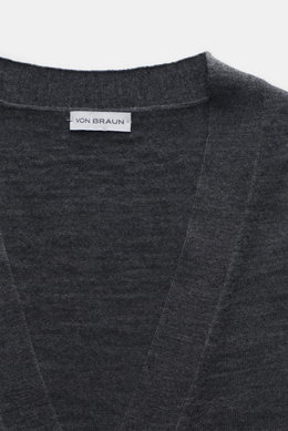 von Braun Merino Cardigan dunkelgrau meliert