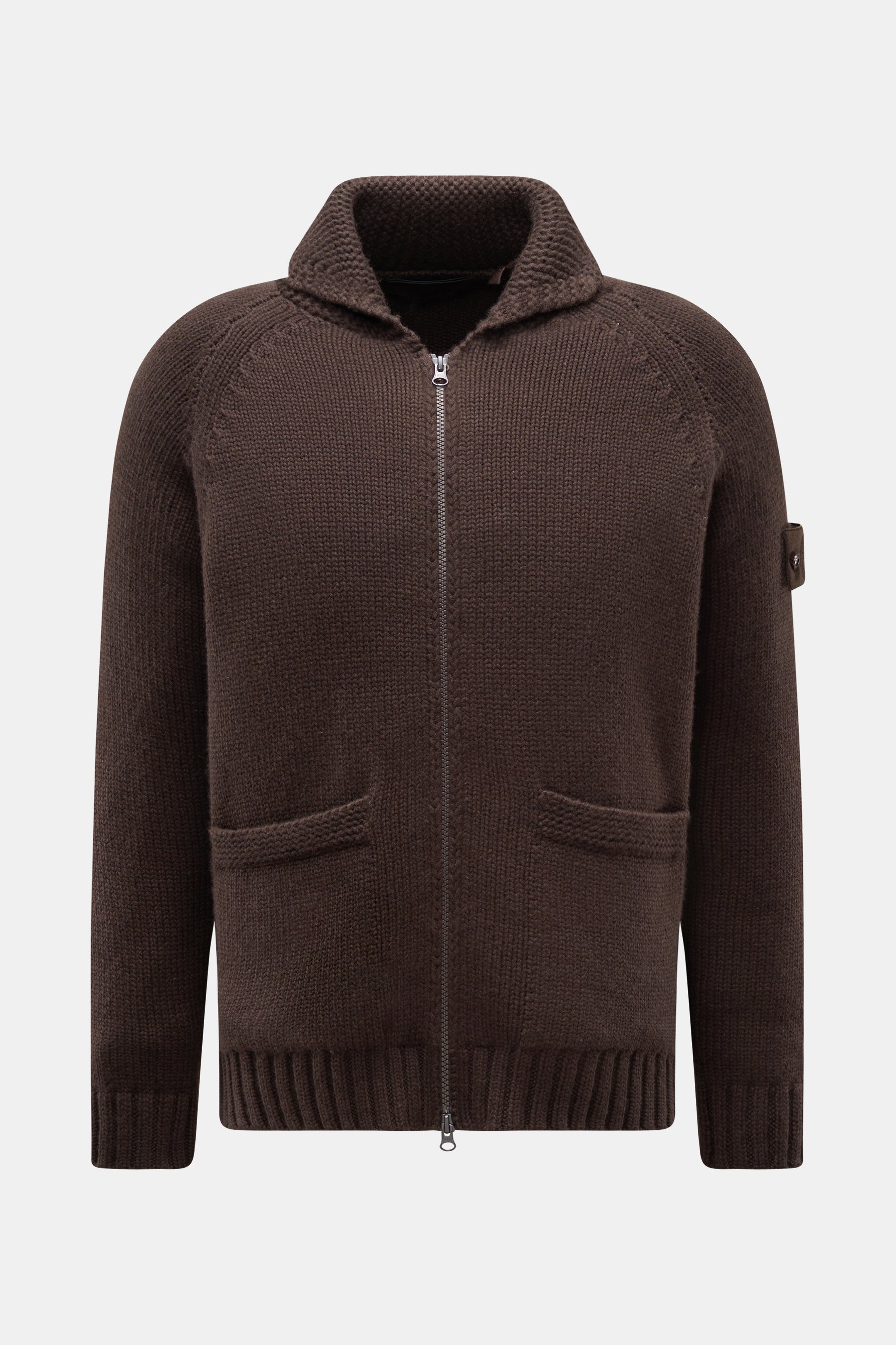 STONE ISLAND cashmere cardigan 'Ghost Piece' dark brown