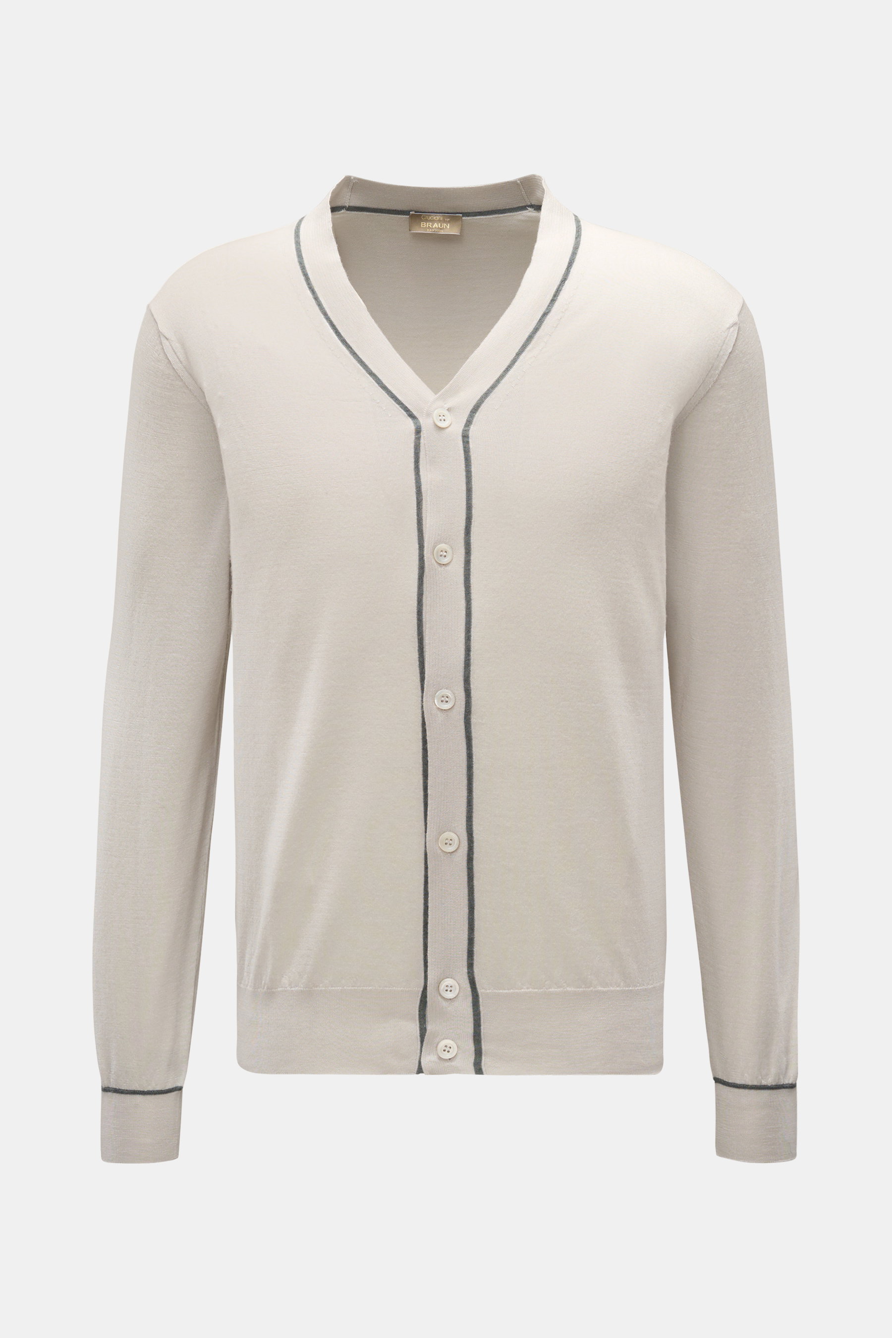 Cruciani Feinstrick-Cardigan hellgrau