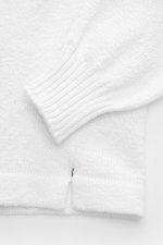 Fioroni Cardigan weiß in Slim Fit aus reiner Baumwolle, Detailaufnahme von Ärmel und Saum mit Rippbündchen und Saumschlitzen.