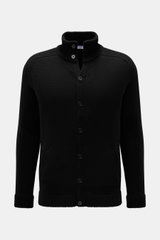 Front view of von Braun Cashmere cardigan black with a standing collar, full button placket, slanted pockets, and ribbed bands.

<p>Maximum comfort with the highest standards: This cardigan from the VON BRAUN Cashmere collection is made of pure, Mongolian