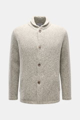 04651/ A trip in a bag Cardigan grau/offwhite meliert