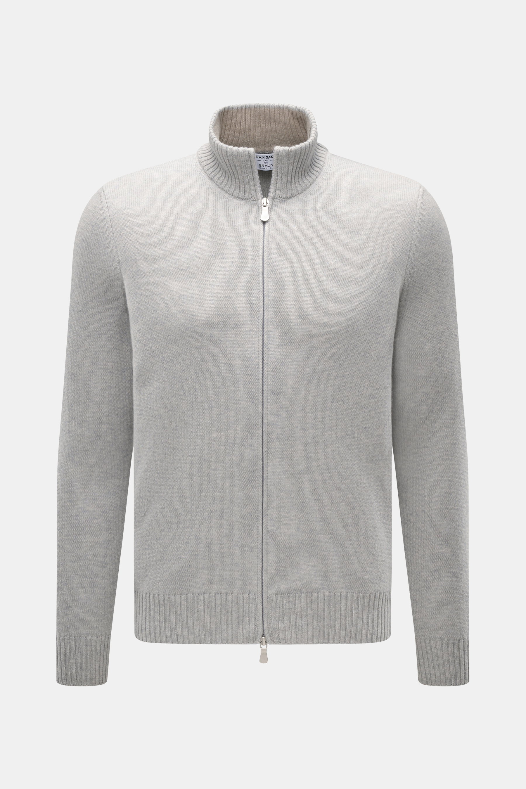 Gran Sasso Cashmere Strickjacke hellgrau meliert