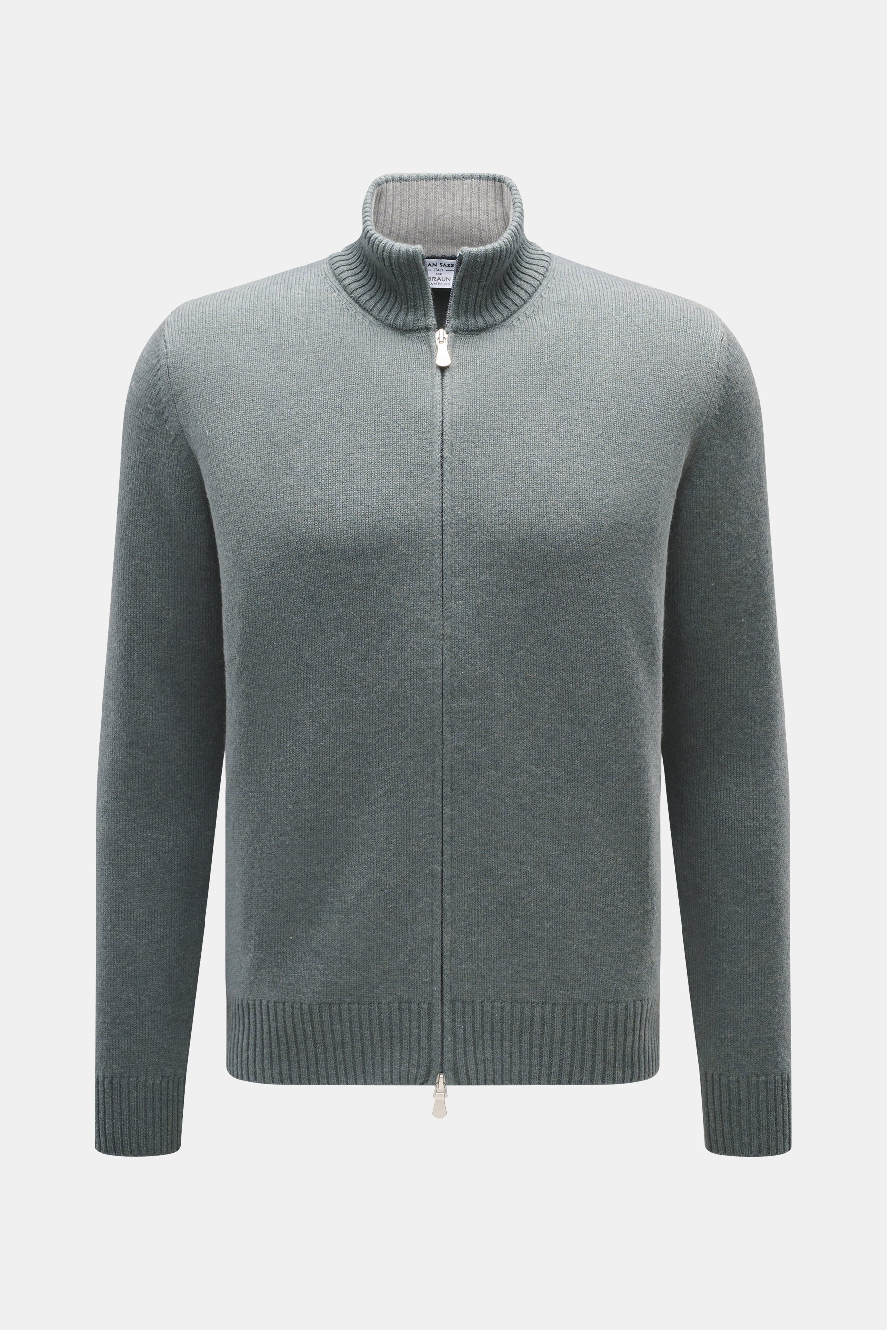 Gran Sasso Cashmere Strickjacke graugrün meliert