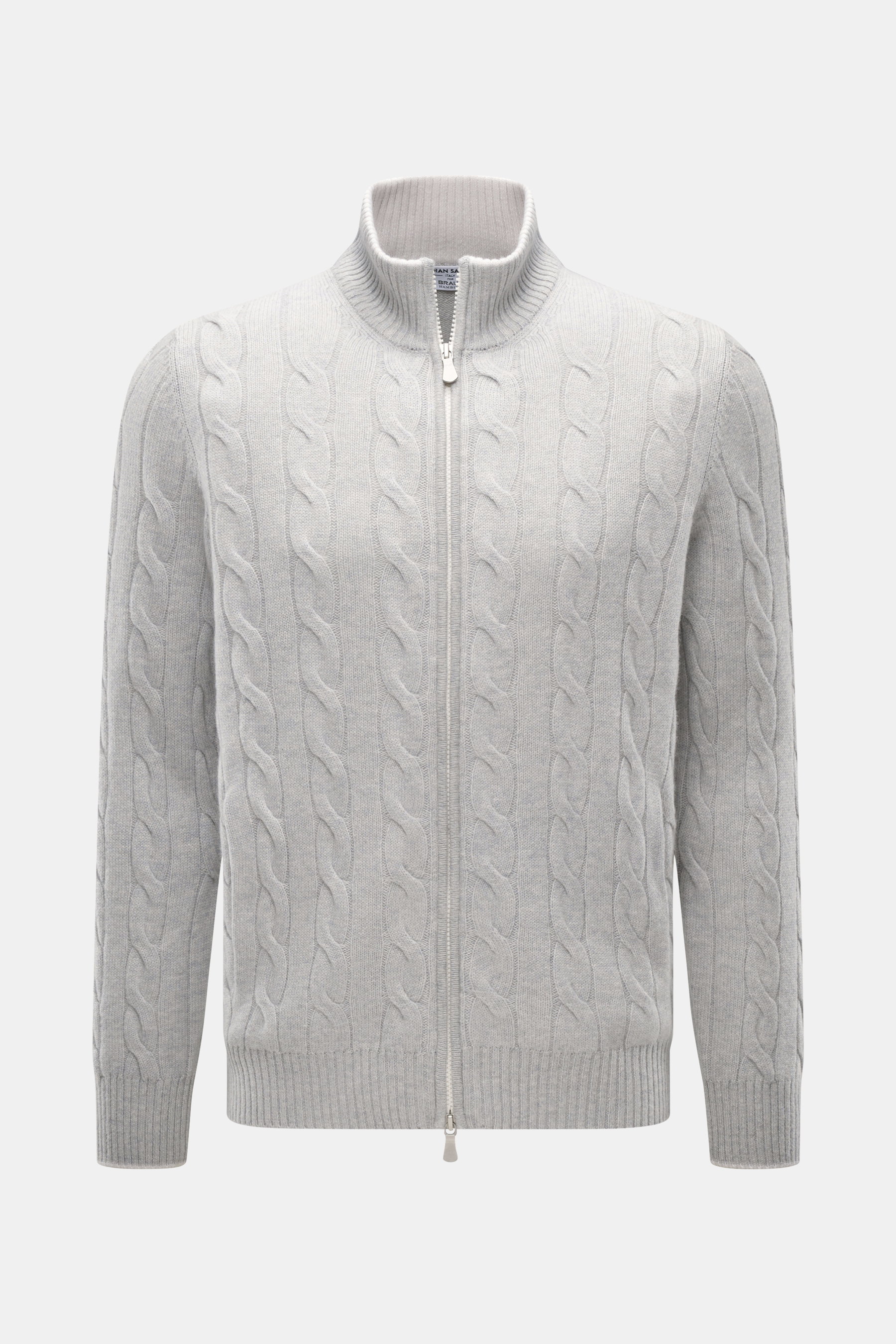 Gran Sasso Cashmere Strickjacke hellgrau meliert