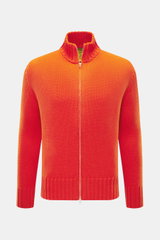 B.F. Knitwear Merino Strickjacke orange