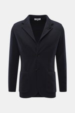 Front view of the Lardini Knitted Blazer Navy in slim fit, pure wool knit with tailored two-button style and lapel flower pin.

Description: <p>With a classic silhouette and made from pure wool, the knitted blazer by LARDINI brings style and personality t