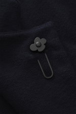 Alt tag (125 characters max): Close-up front view of Lardini Knitted Blazer Navy showing fine knit, soft wool fabric, and flower pin on lapel.

Additional description:  
<p>With a classic silhouette and made from pure wool, the knitted blazer by LARDINI b