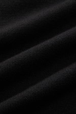Black fine knit fabric texture of the Lardini Knitted blazer black shown in close-up, highlighting pure wool softness and pattern.