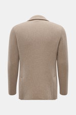 Back view of Lardini Cashmere knit blazer beige melange, showing fine pure cashmere knit, slim fit, patch hip pockets, and side vents.

Description: <p>Exquisite knit blazer from LARDINI: This model in smooth, fine pure cashmere knit adds warmth and style