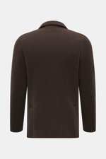 Alt tag (125 characters): Rear view of Lardini Cashmere knit blazer dark brown in fine pure cashmere knit with patch pockets and side vents.

Description: <p>Exquisite knit blazer from LARDINI: This model in smooth, fine pure cashmere knit adds warmth and